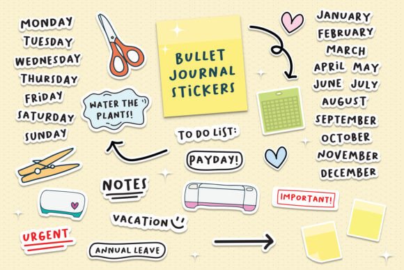 Download Bullet Journal Stickers Planner Stickers - Premium Resources